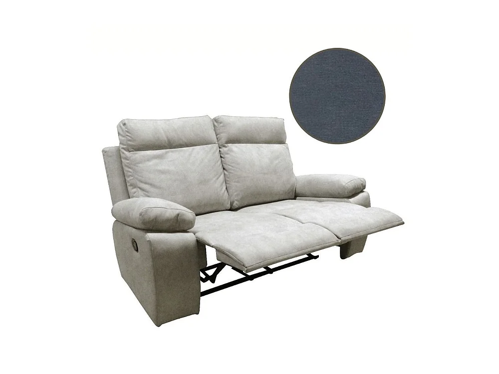 Divano 2 posti 2 recliner manuali Milano colore grigio