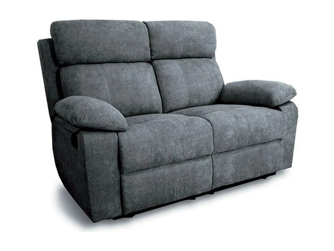 Divano 2 posti 2 recliner manuali Milano colore grigio