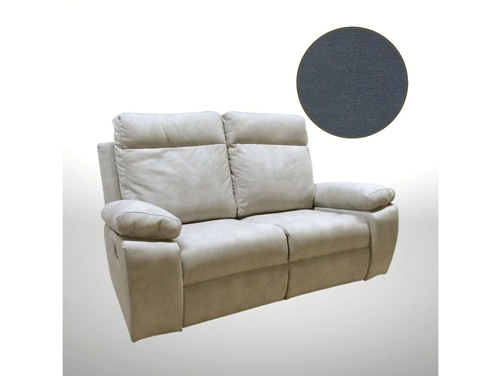 Divano 2 posti 2 recliner manuali Milano colore grigio