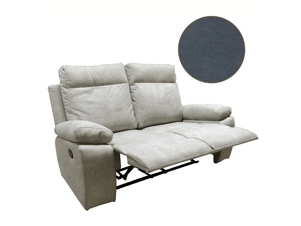 Divano 2 posti 2 recliner manuali Milano colore grigio