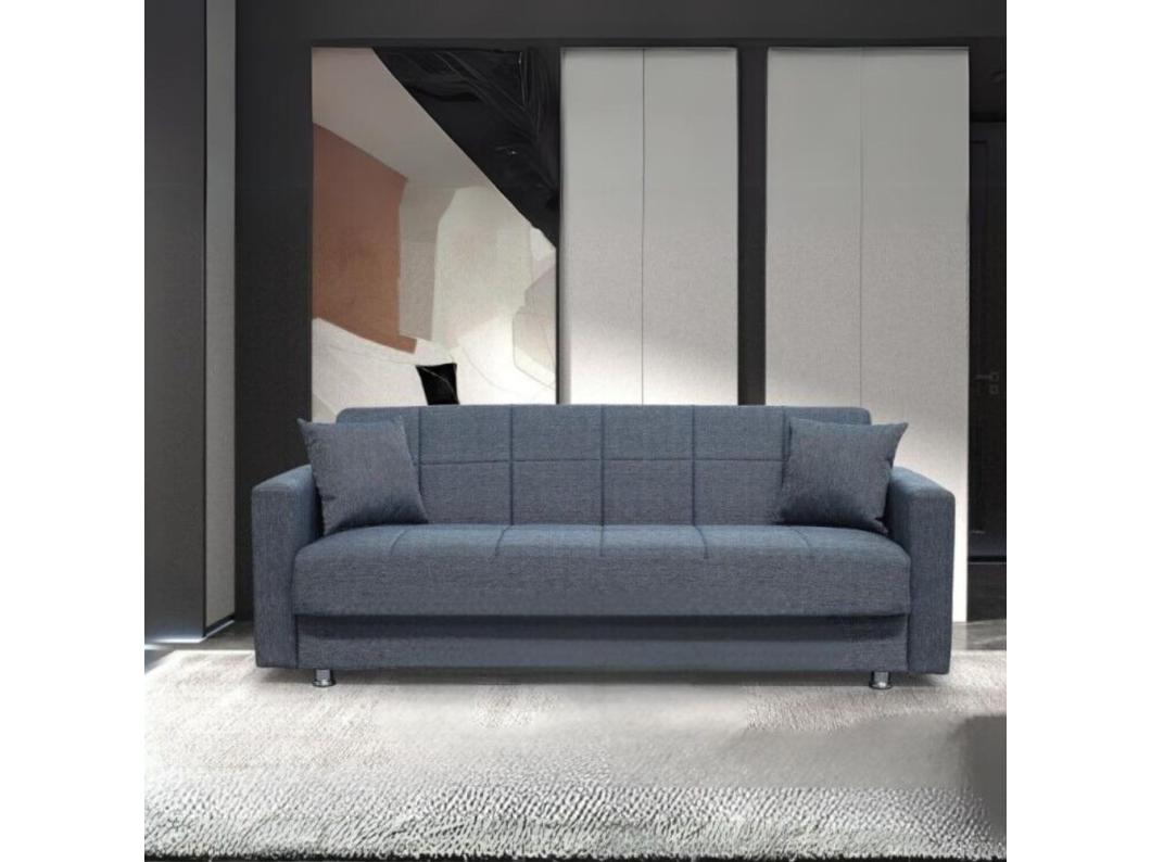 Divano 3 posti con contenitore e funzione letto Marbella grigio scuro 210x78x78H