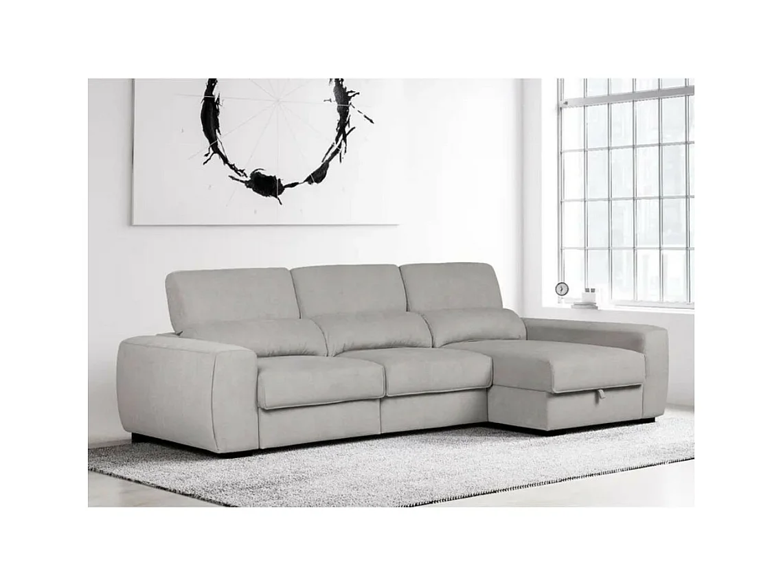 Divano penisola reversibile e funzione letto Duke colore grigio