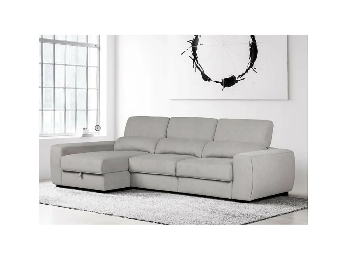 Divano penisola reversibile e funzione letto Duke colore grigio