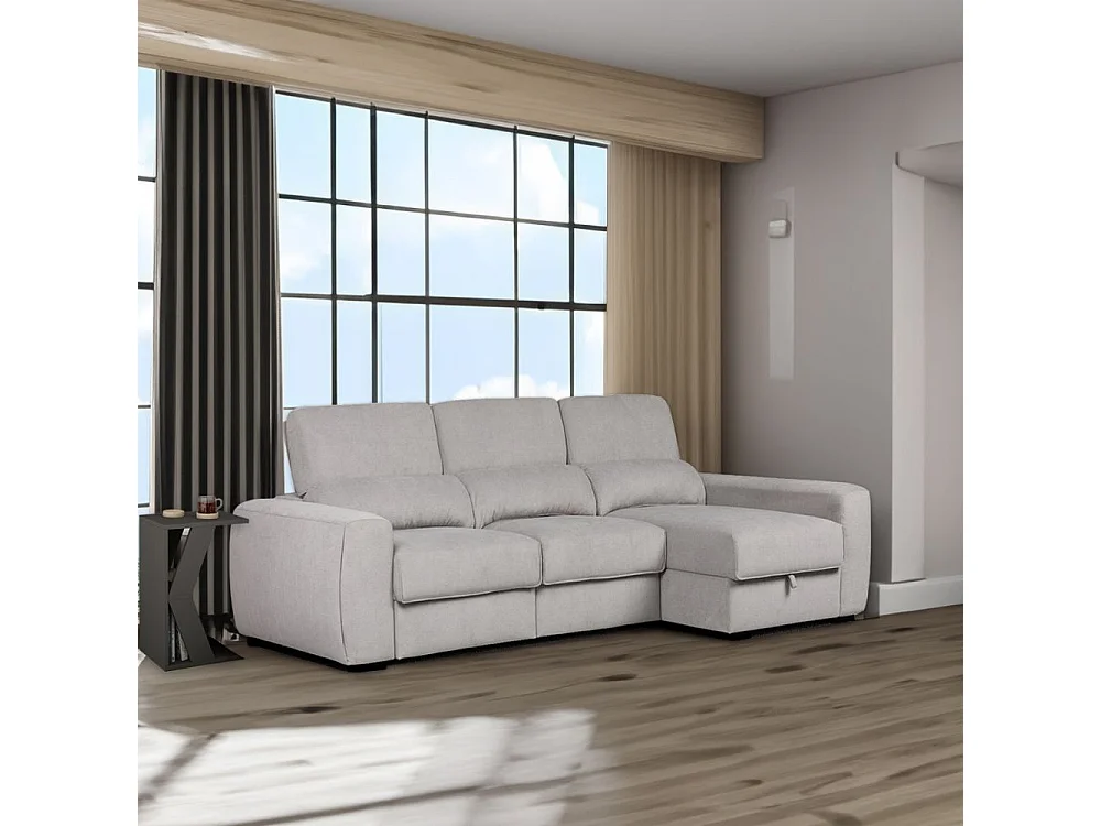 Divano penisola reversibile e funzione letto Duke colore grigio