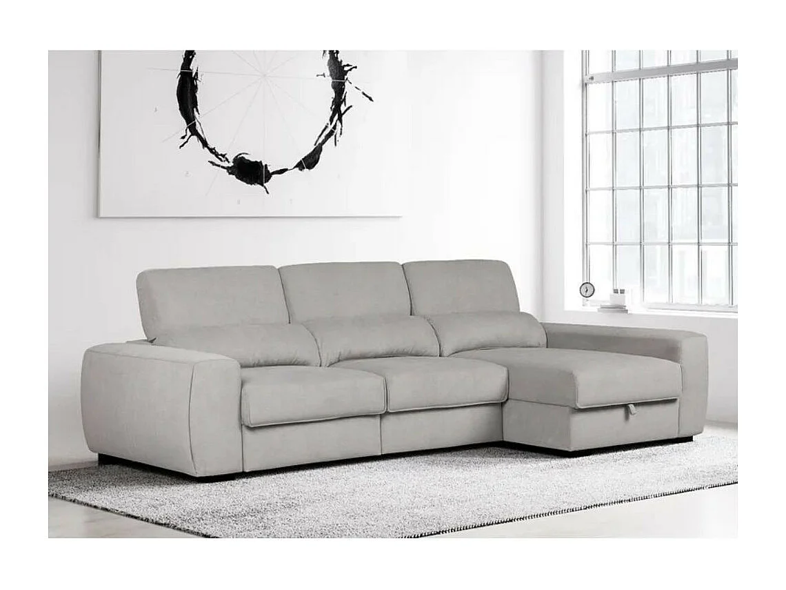 Divano penisola reversibile e funzione letto Duke colore grigio