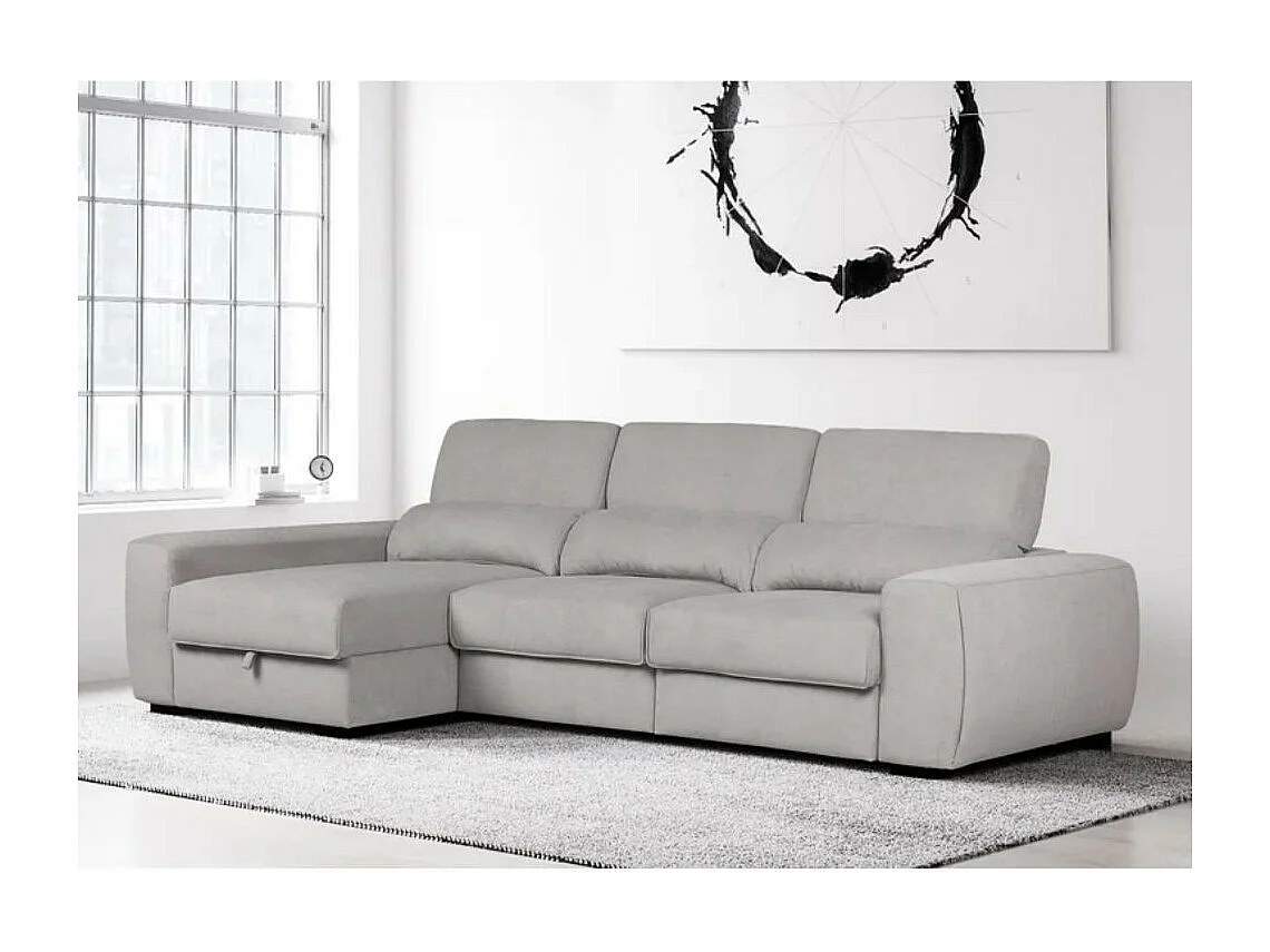 Divano penisola reversibile e funzione letto Duke colore grigio