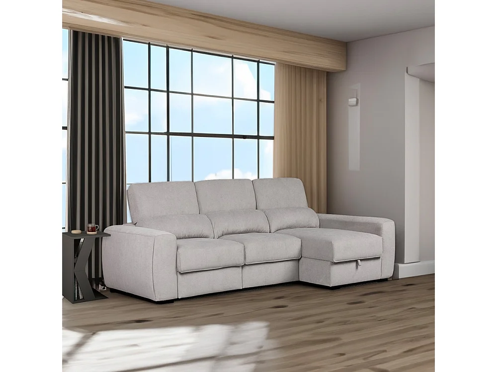 Divano penisola reversibile e funzione letto Duke colore grigio