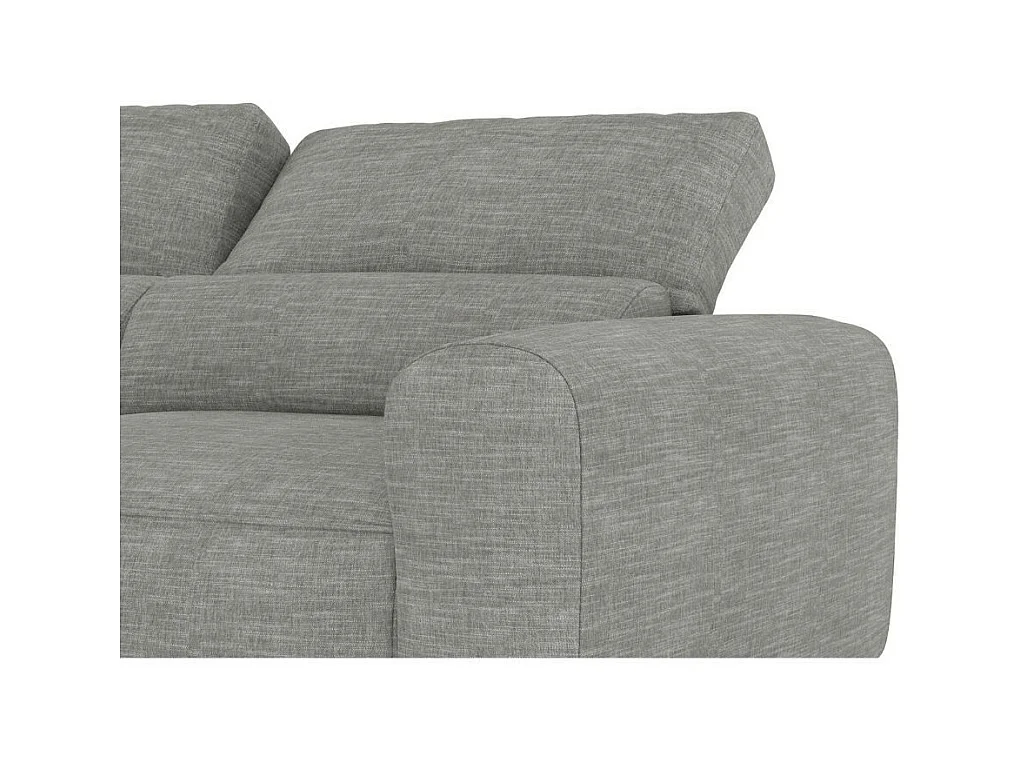 Divano 2 posti extra large tessuto grigio con seduta a slitta Leora 251x112.5x102H