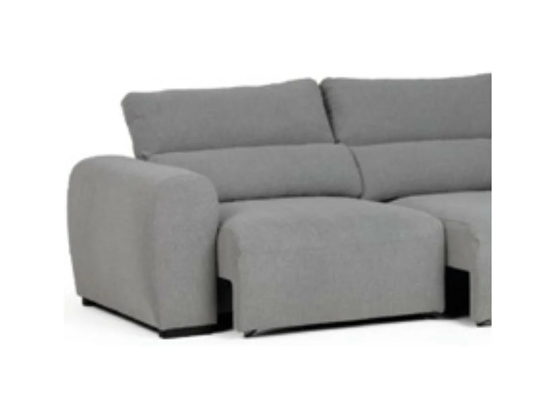 Divano 2 posti extra large tessuto grigio con seduta a slitta Leora 251x112.5x102H