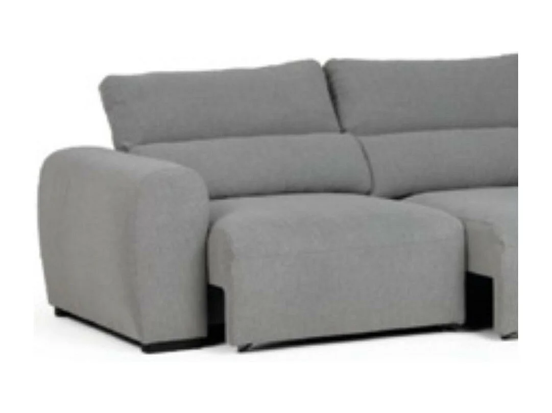 Divano 2 posti extra large tessuto grigio con seduta a slitta Leora 251x112.5x102H