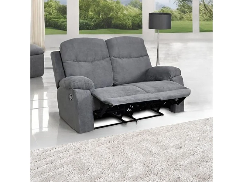 Divano Chicago 2 posti reclinabile colore grigio Twist 20