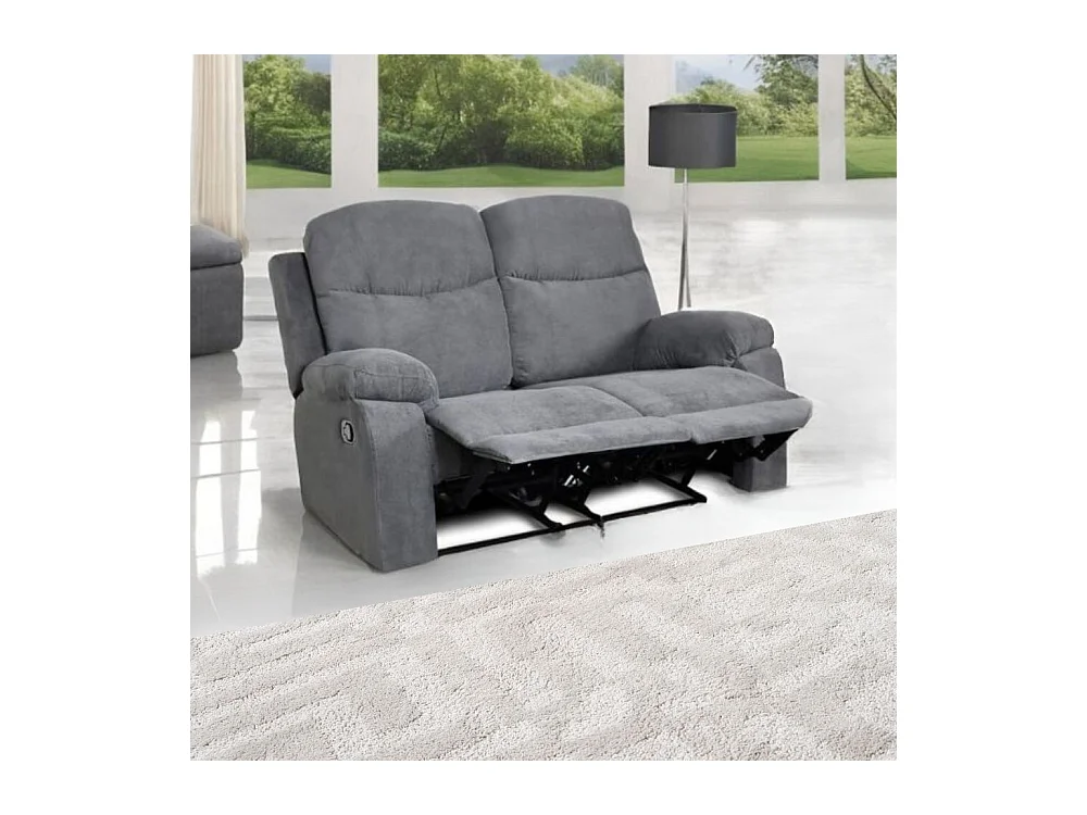 Divano Chicago 2 posti reclinabile colore grigio Twist 20