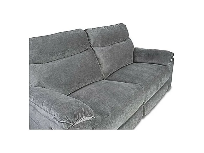 Divano 3 posti recliner manuale tessuto barrel90 grigio Boston 200x100x102H