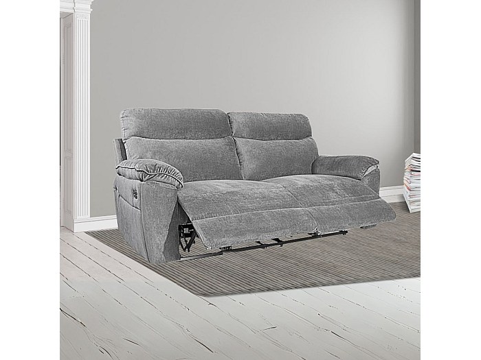 Divano 3 Posti My Living Kube | Grigio Con Reclinabile Manuale | Tessuto