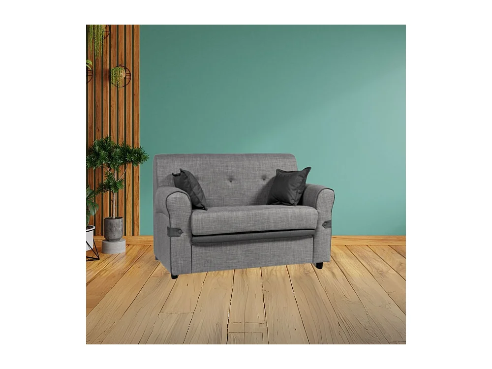 Divano 2 posti tessuto Tokyo 116x72x84,5h colore grigio