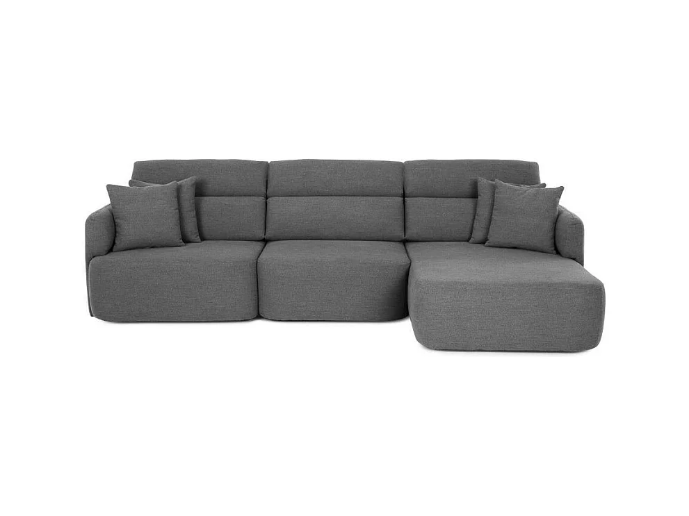 Divano con penisola reversibile e seduta traslante Koda tessuto grigio scuro 307x164x92H