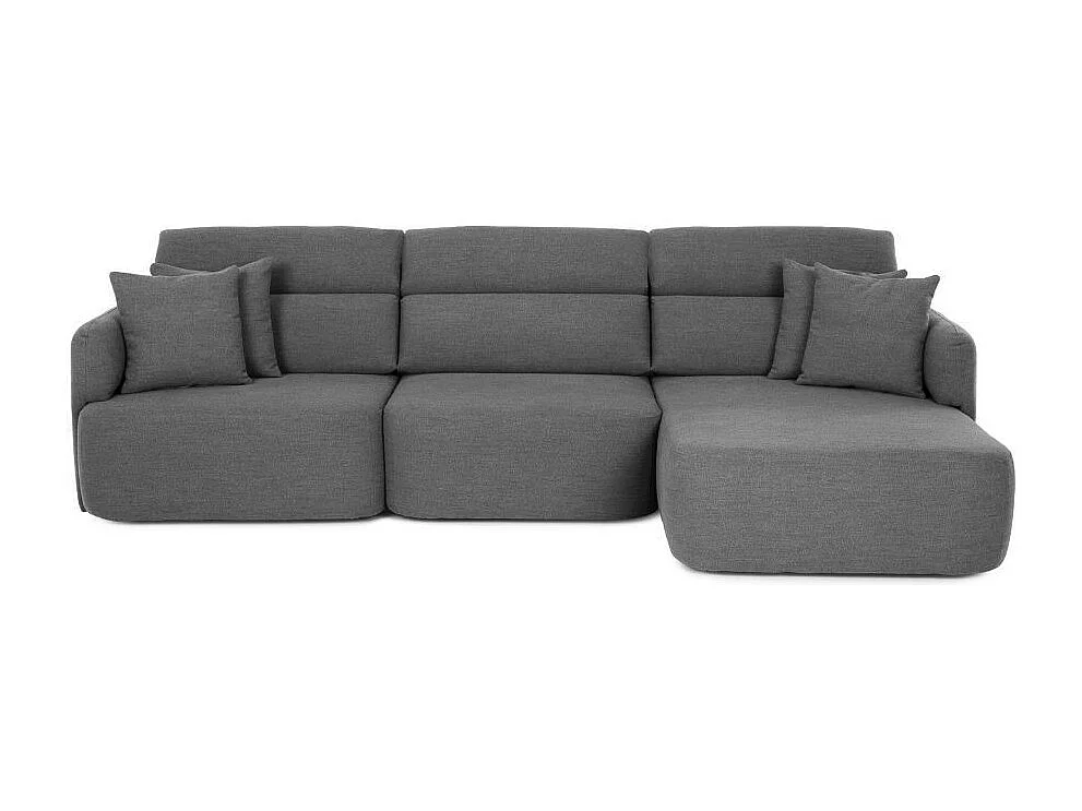 Divano con penisola reversibile e seduta traslante Koda tessuto grigio scuro 307x164x92H