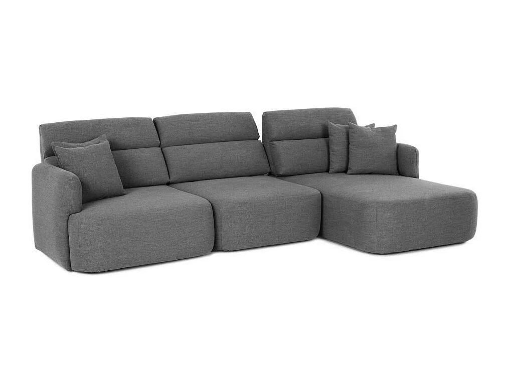 Divano con penisola reversibile e seduta traslante Koda tessuto grigio scuro 307x164x92H