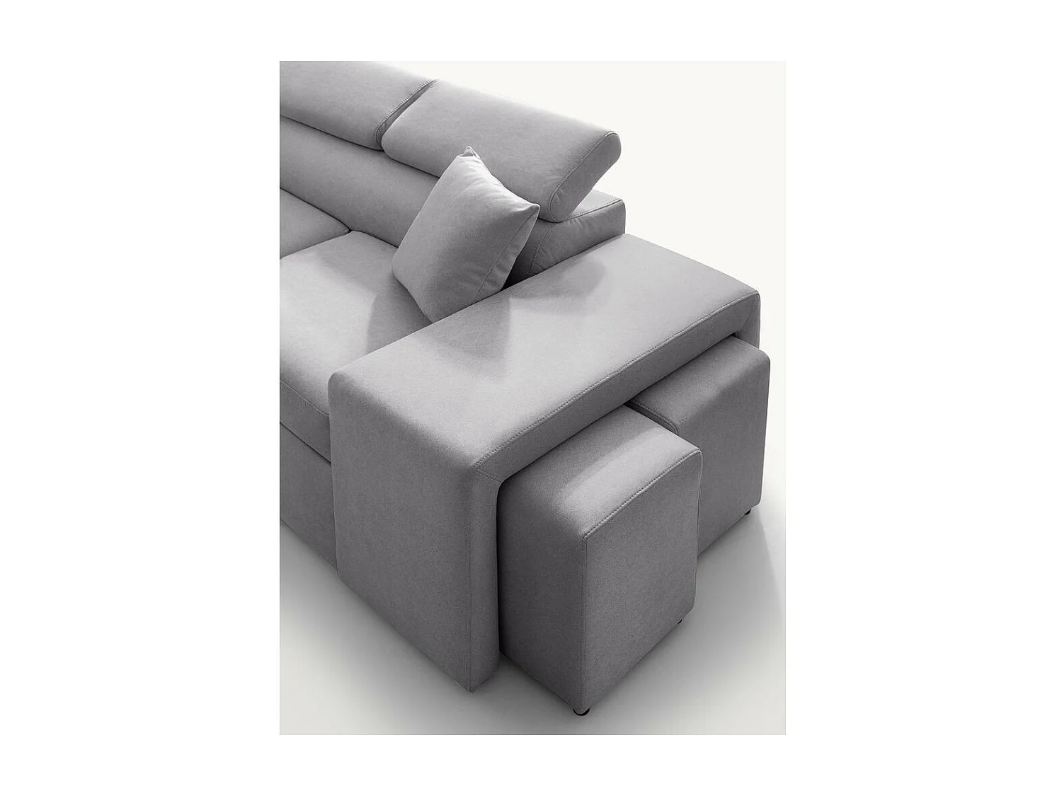 Divano letto angolare reversibile NewBelen grigio pouf contenitore 280x230x77H