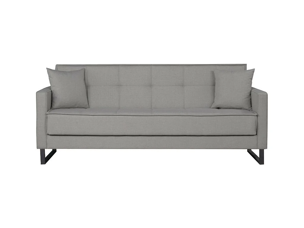 Divano funzione letto e contenitore Legen 3 Posti in vellutino grigio 210x85x87H