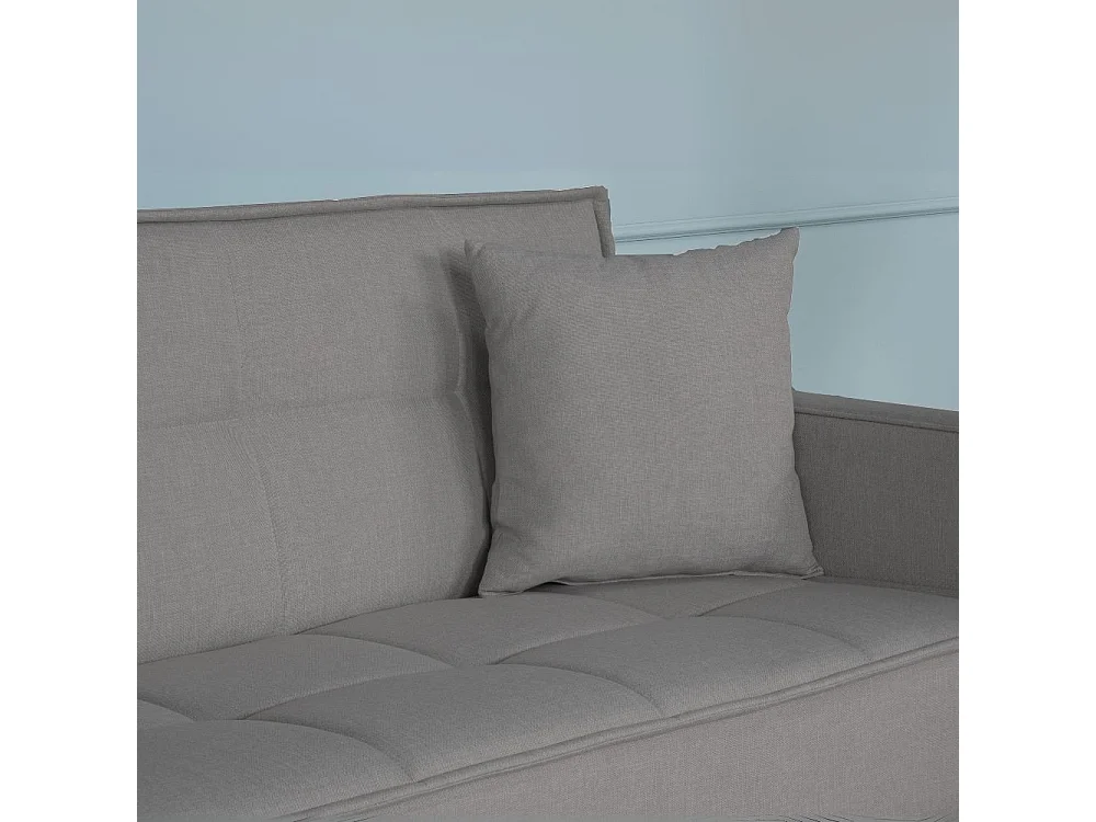 Divano funzione letto e contenitore Legen 3 Posti in vellutino grigio 210x85x87H