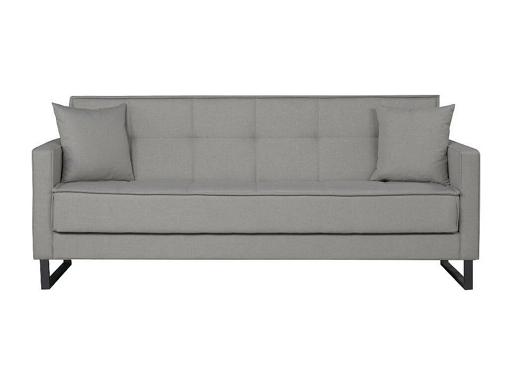 Divano funzione letto e contenitore Legen 3 Posti in vellutino grigio 210x85x87H