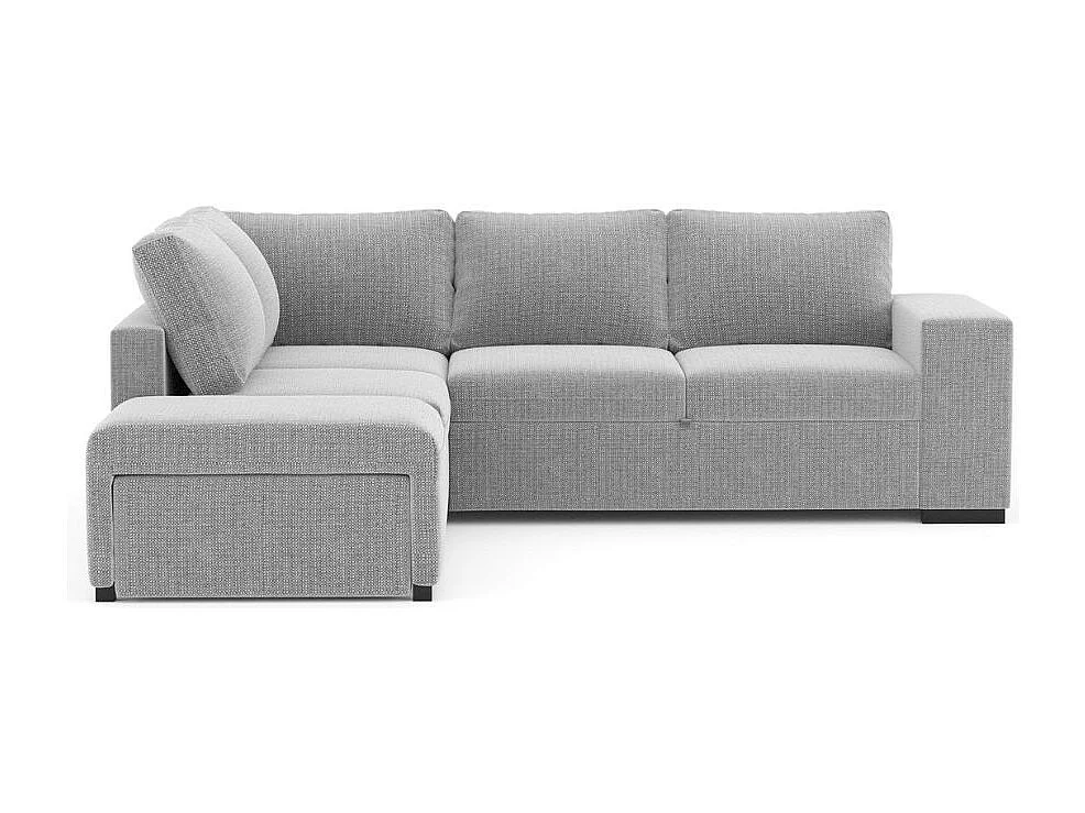 Divano Letto Angolare reversibile Jozzis grigio con funzione letto e bracciolo contenitore 248,5x209x90,5H