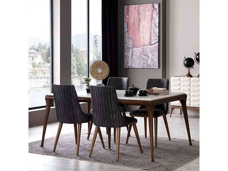 Tavolo Diana 190x105x80h colore bianco noce