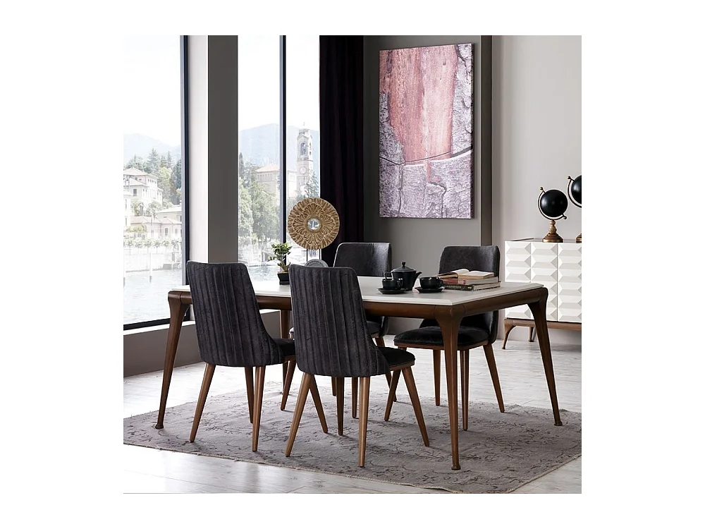 Tavolo Diana 190x105x80h colore bianco noce