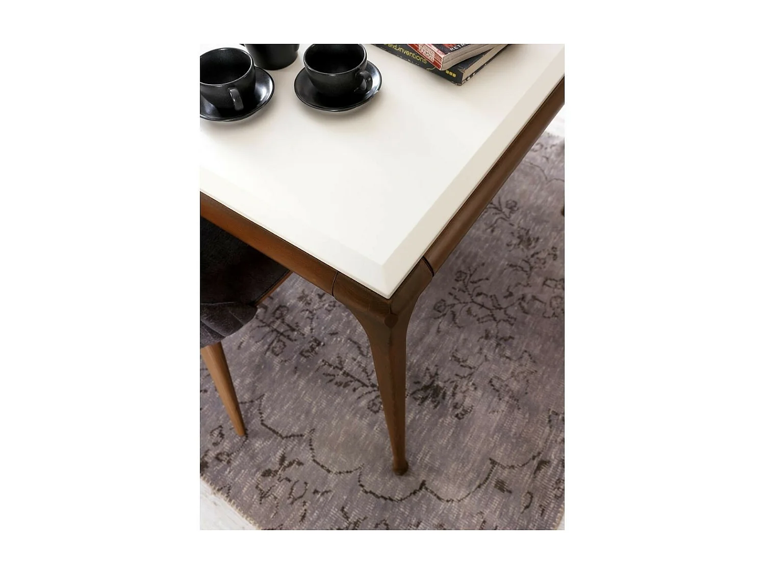 Tavolo Diana 190x105x80h colore bianco noce