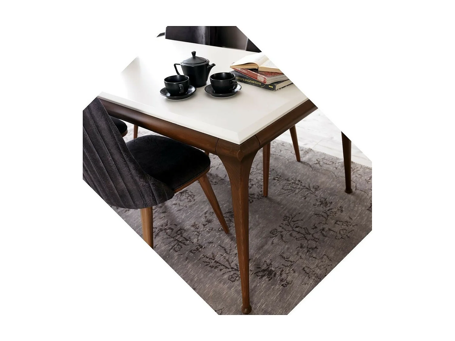 Tavolo Diana 190x105x80h colore bianco noce