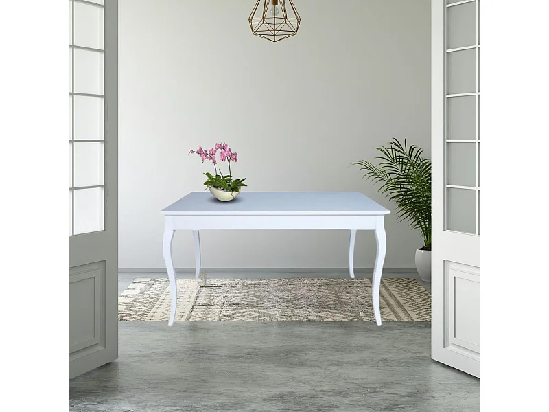 Tavolo rettangolare allungabile Liberty 140x85x76h colore bianco frassinato