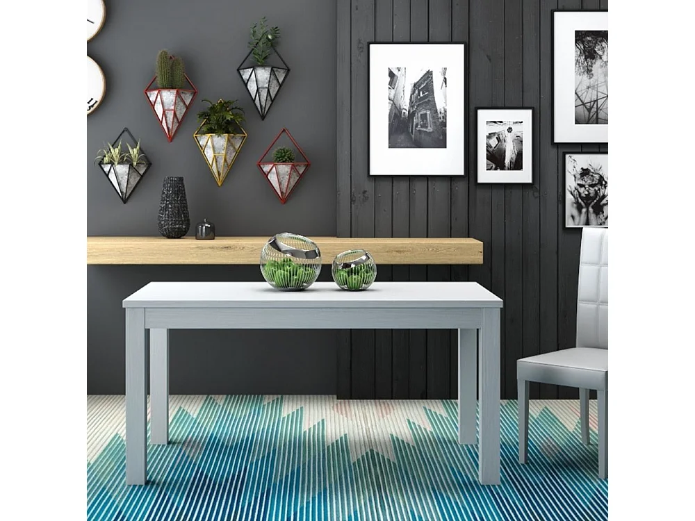 Tavolo 160x90 allungabile a 240 cm Elindo colore bianco frassinato