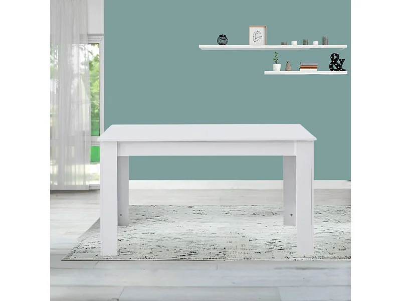 Tavolo rettangolare allungabile bianco Tony 140x90x78H