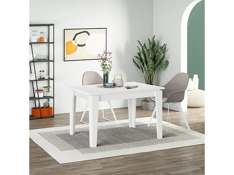 Tavolo allungabile Megaron 120x80 cm colore bianco