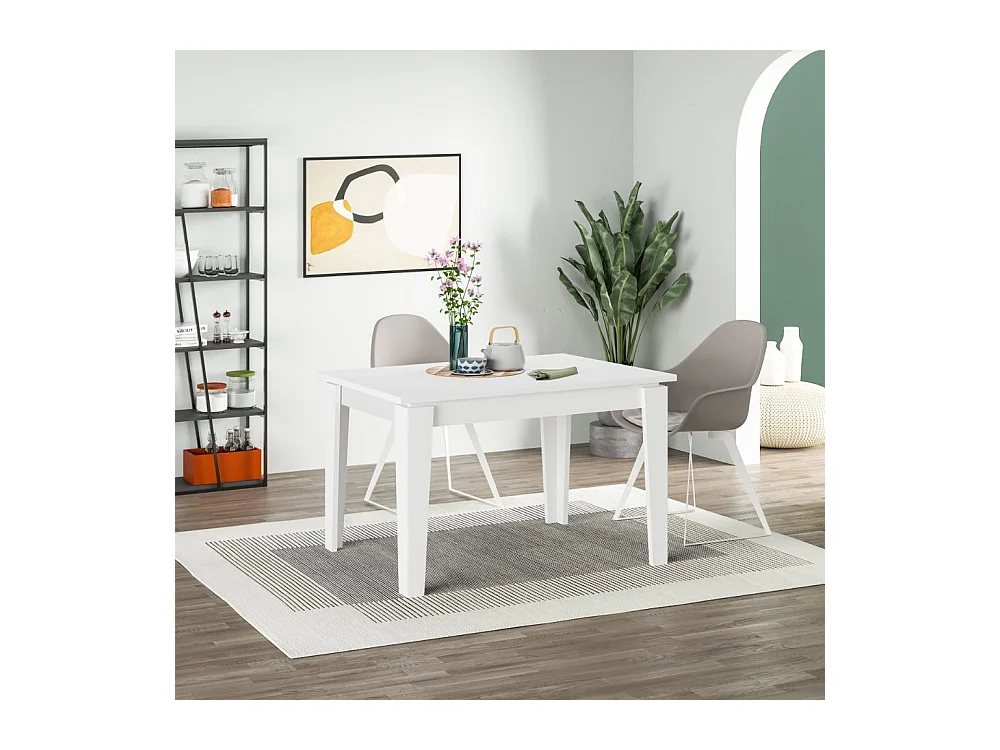 Tavolo allungabile Megaron 120x80 cm colore bianco