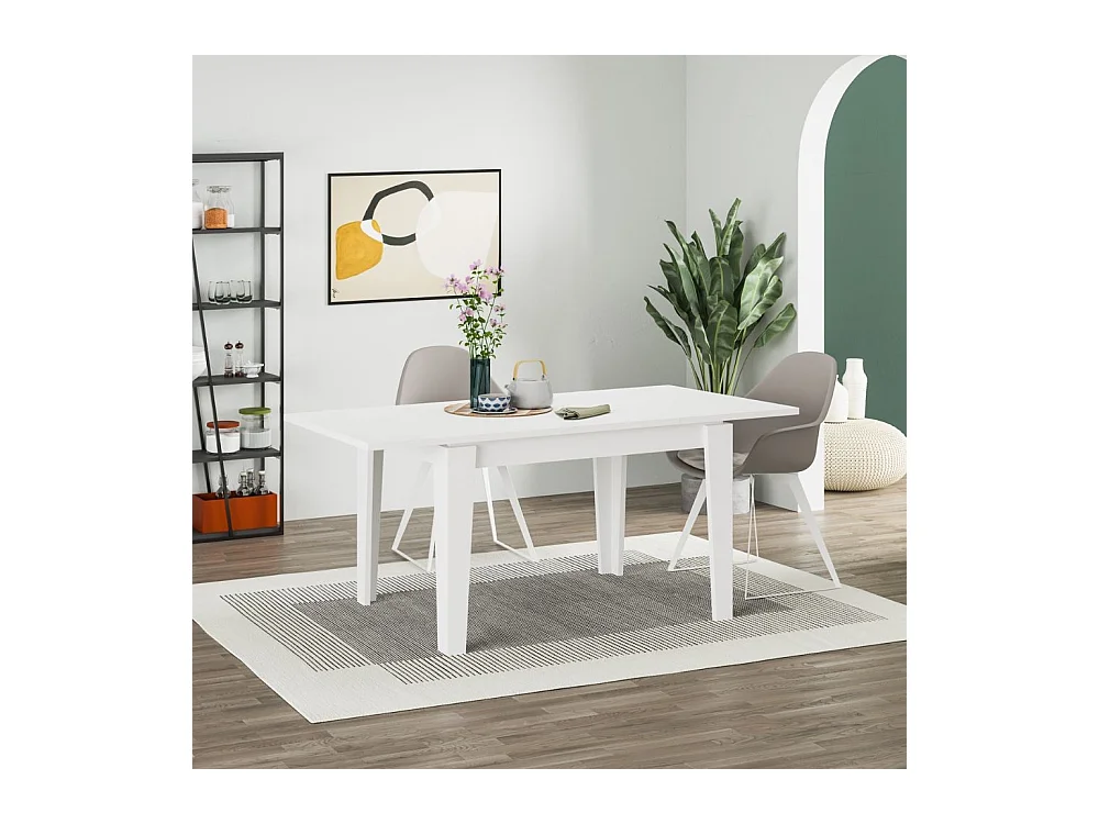 Tavolo allungabile Megaron 120x80 cm colore bianco