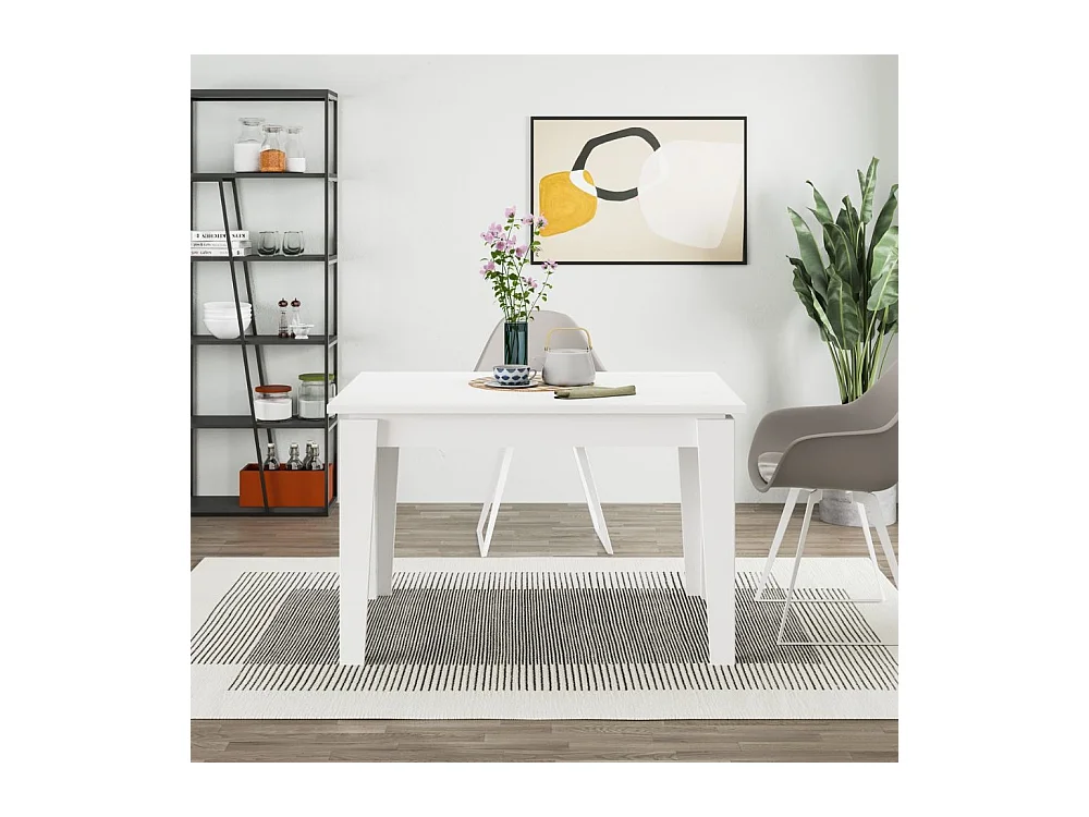 Tavolo allungabile Megaron 120x80 cm colore bianco