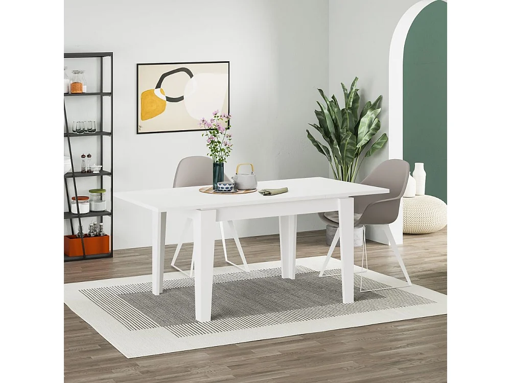Tavolo allungabile Megaron 120x80 cm colore bianco