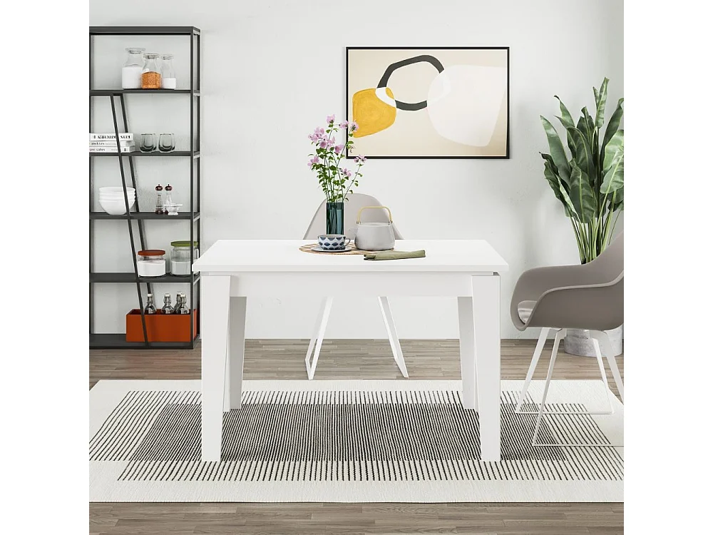 Tavolo allungabile Megaron 120x80 cm colore bianco