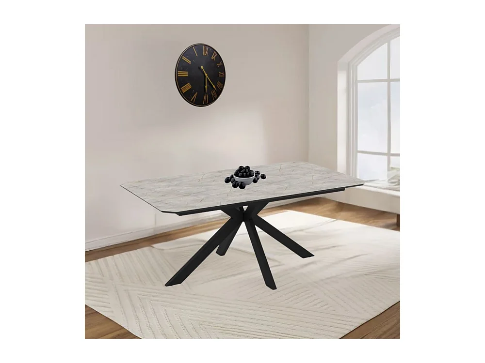 Tavolo allungabile Opera effetto marmo grigio opaco 180x100x76H