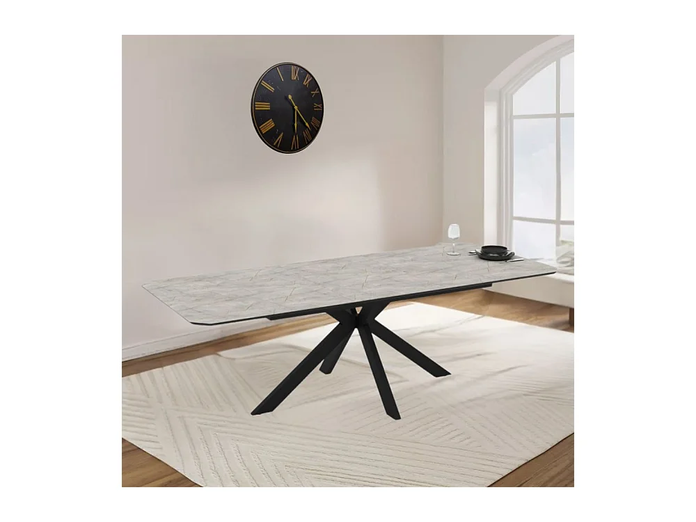 Tavolo allungabile Opera effetto marmo grigio opaco 180x100x76H