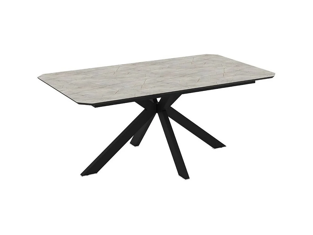 Tavolo allungabile Opera effetto marmo grigio opaco 180x100x76H