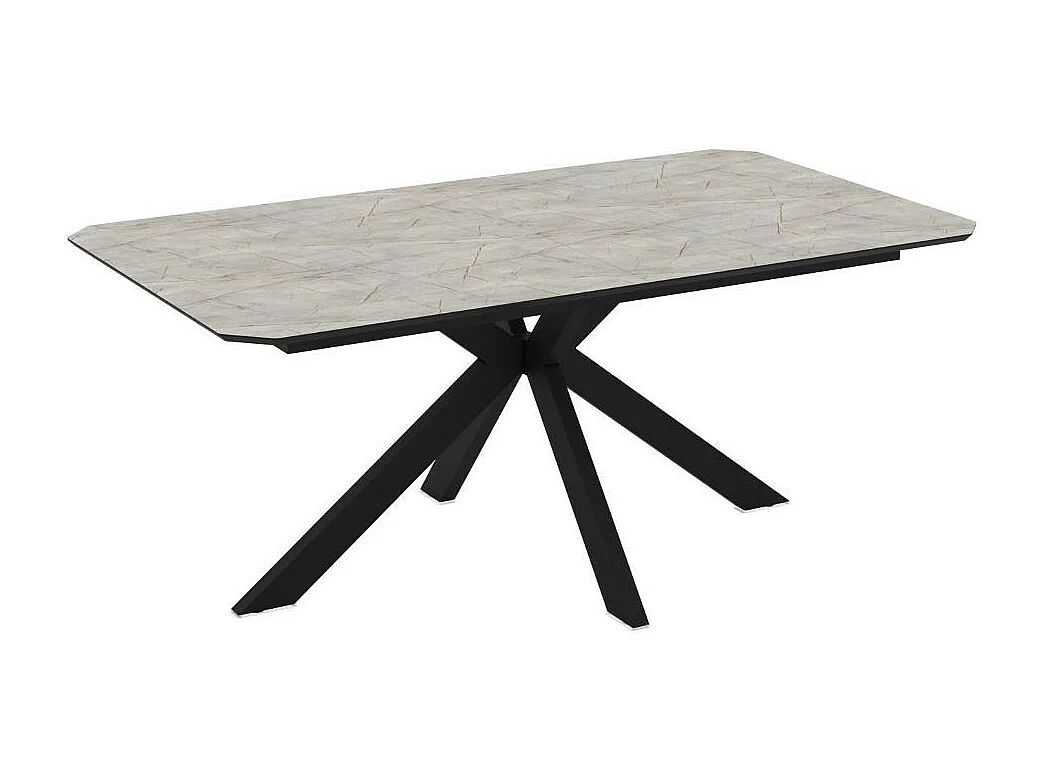 Tavolo allungabile Opera effetto marmo grigio opaco 180x100x76H