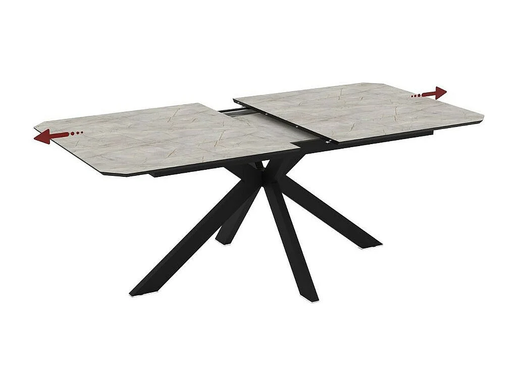 Tavolo allungabile Opera effetto marmo grigio opaco 180x100x76H