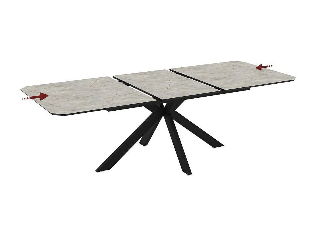 Tavolo allungabile Opera effetto marmo grigio opaco 180x100x76H