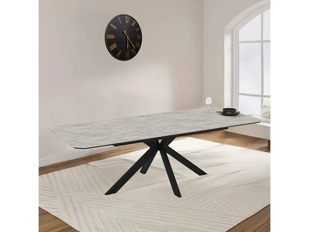 Tavolo allungabile Opera effetto marmo grigio opaco 180x100x76H