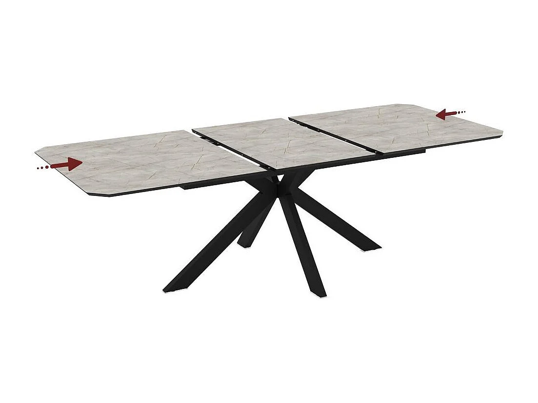 Tavolo allungabile Opera effetto marmo grigio opaco 180x100x76H