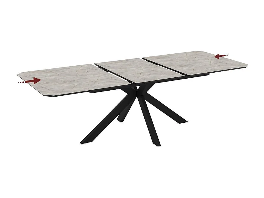 Tavolo allungabile Opera effetto marmo grigio opaco 180x100x76H