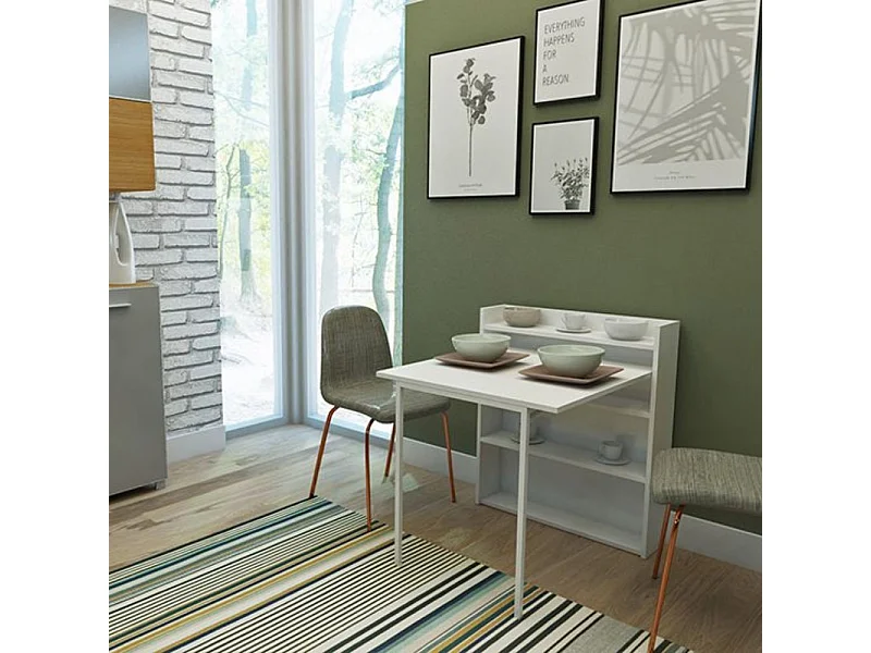 Tavolo a scomparsa Maso bianco 80x20x93H